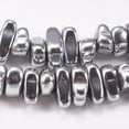 thumbnail image 3 of Electroplated Non-magnetic Synthetic Hematite Beads Strands Nuggets Platinum Plated 4~6x5~12x3mm Hole: 0.7mm about 100pcs/strand 15.7 inch(40cm), 3 of 3
