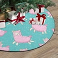 thumbnail image 3 of FMSHPON Cute Pink Fluffy Llama Xmas Christmas Tree Skirt Stand Mat for Holiday Party Decoration Indoor Outdoor 36 inches, 3 of 3