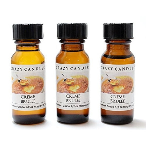 Creme Brulee 3 Bottles 1/2 FL Oz Each 15ml Premium Grade Scented Fragrance Oil by Crazy Candles