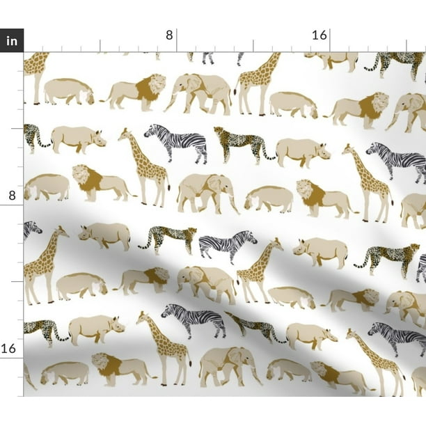 Animal Nursery Safari Baby Animals Grey Fabric Printed By Spoonflower Bty Walmart Com Walmart Com