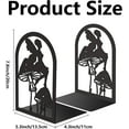 thumbnail image 2 of 1 Pair 5.3x4.3x7.8 Metal Bookends for Shelves Heavy Duty Study Non-Skid Desk Black Fairy Mushroom Decorative Tall Bookend Holder Stand for Creative Organizer Support Christmas Birthday Gifts, 2 of 9