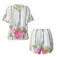 thumbnail image 5 of Picia Vintage Wood with Floral Pajamas Sets for Women Soft Short-Sleeved Pjs with Lounge Shorts Two Piece Sleepwear-4X-Large, 5 of 9