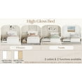 thumbnail image 6 of Modern Twin Bed Frame For White High Gloss Headboard and Footboard With Light Oak Trundle, 6 of 9