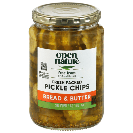 O N Bread & Butter Pickle Chips Kosher No Artificial Flavors 24 Fl Oz
