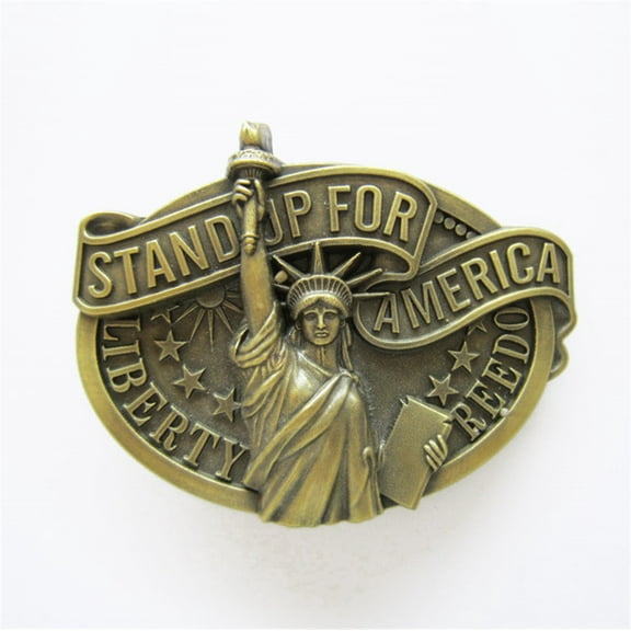 Vintage Bronze Plated Liberty Enlightening the World Belt Buckle Gurtelschnalle