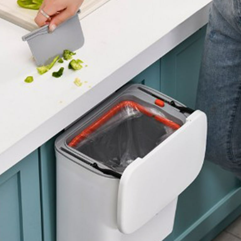 Trash Can Removable Liner Wall Mount Waste Basket for Kitchen