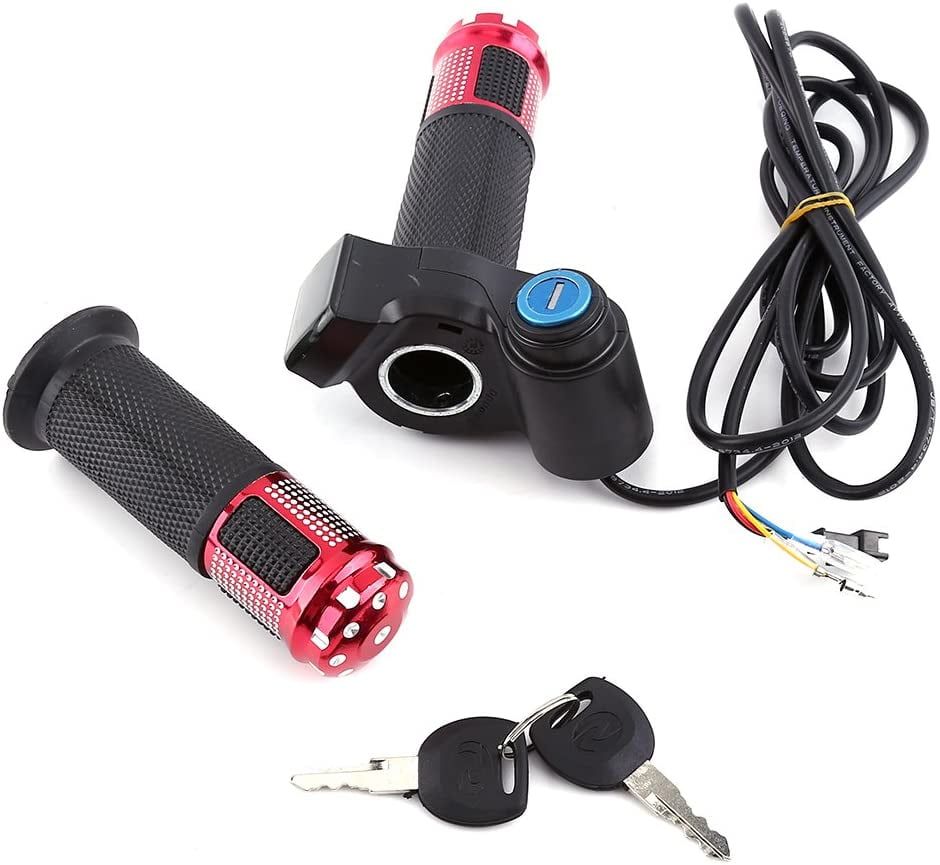 24V 36V 48V 60V Electric EBike Throttle Grip Scooter Handlebar LED Digital Meter 