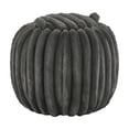 thumbnail image 3 of Weston Home Portola Plush Furry Channel Fabric Storage Ottoman, Dark Gray, 3 of 9