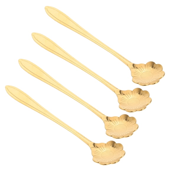 OUNONA 4-Piece Stainless Steel Coffee Spoons Set, Multi-Functional Stirring Spoons for Home and Kitchen Use