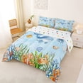 thumbnail image 2 of jejeloiu Watercolor Ocean Life Full Size Comforter Sets,Whale Print Bedding Comforter Set For Boys,Blue White,Polkadot Reversible,3 Pieces,1 Comforter and 2 Pillowcases, 2 of 7