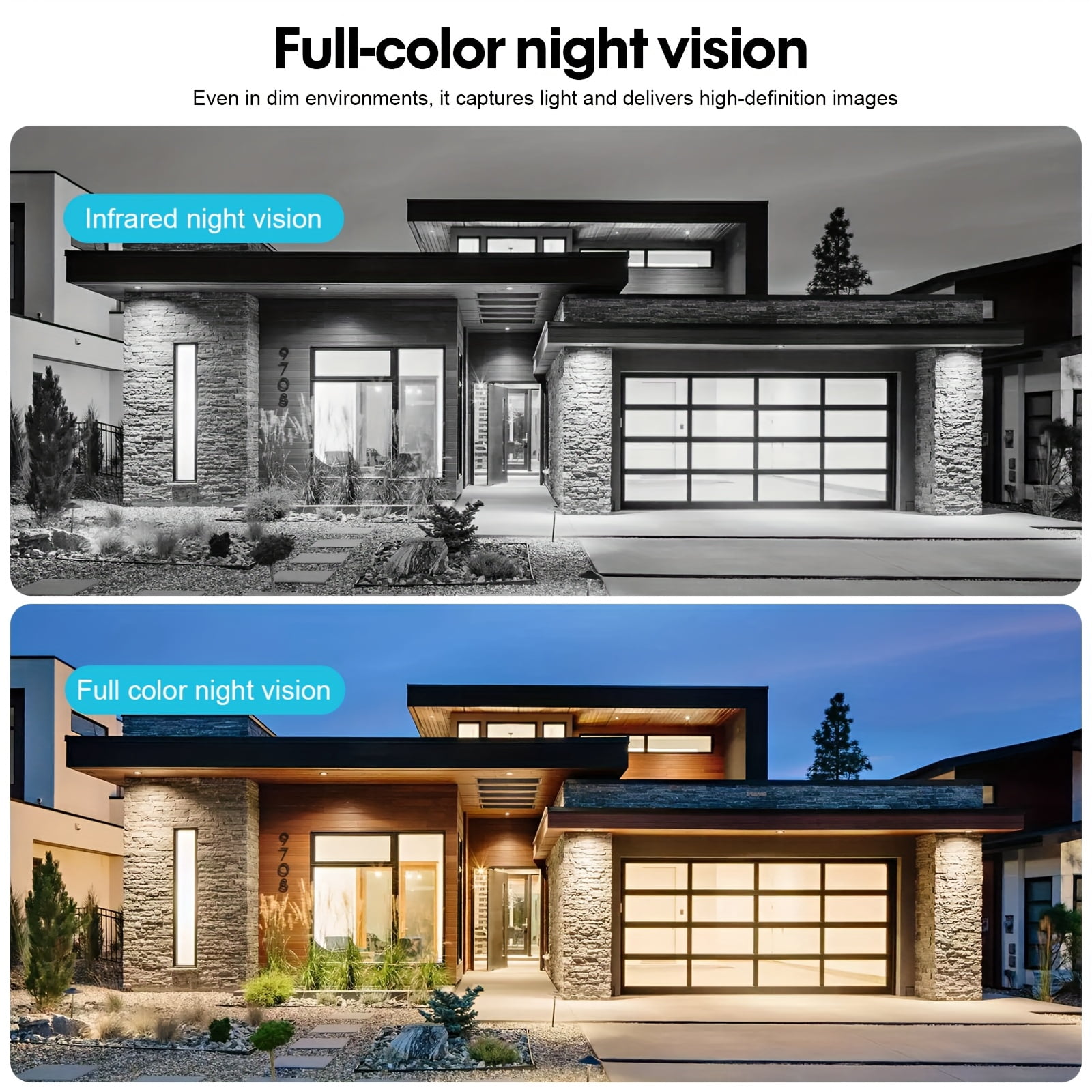 2Pcs Dual-Lens 2K Wireless Security Camera, 355° Pan-Tilt Rotation, Wired RJ45 & WiFi, Color Night Vision, AI Home Monitoring Camera