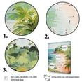 thumbnail image 3 of Designart "Coastal Beach Paradise in Pastel Colors IV" Coastal Framed Wall Art - Coastal Green Coastal Beach Entryway Framed Wall Art, 3 of 6