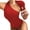 Red, variant on Aayomet Jumpsuits For Women Dressy Women Solid Color Backless Halter Neck Asymmetric Unilateral Long Sleeve Bodysuit,Black M