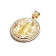 thumbnail image 6 of 14k yellow gold round virgin Mary Guadalupe religious pendant diamond cut 2.5g, 6 of 12