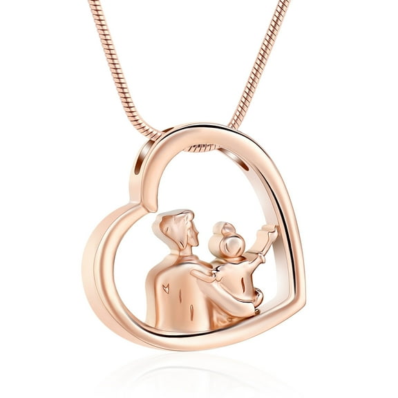Dad Cremation Jewelry for Ashes - Heart Pendant Memorial Urn Necklace Ashes Holder For Dad / Papa /Grandfather/Father/Grandpa