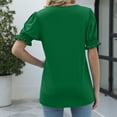 thumbnail image 4 of Wycnly Womens Shirts Square Neck Short Sleeve Solid Summer Cute Tops Casual Ruffle Sleeve Breathable Tunic Blouses Green xxl Under $5, 4 of 7