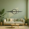 thumbnail image 2 of Modern Geometric Metal Wall Art – Abstract Circle Sculpture, Minimalist Wall Decor for Living Room, Bedroom, Office – 3D Metal Design, Large Contemporary Wall Hanging – Gold or Black Finish (40"x12"), 2 of 6