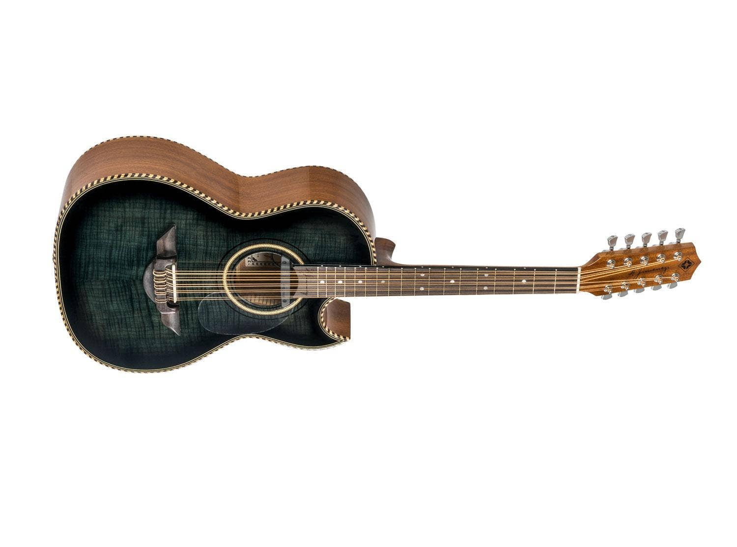 H. Jimenez El Esta'ndar Acoustic-Electric Bajo Quinto Black Flame Maple