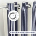 thumbnail image 4 of DriftAway Chris Linen Blackout Curtains with Thermal and Sound Reducing Layer 102 Inches Long for Bedroom Striped Printed Drapes Thermal Insulated Lined Window Treatments for Living Room Dark Blue, 4 of 8