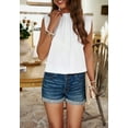 thumbnail image 2 of Solid Color Ruffle Neck Blouse, White, Medium, 2 of 5