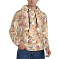 thumbnail image 2 of Pofeuu Seashells Print Mens Casual Hooded Collar Drawstring Hoodies Pullover Sweatshirts Casual Long Sleeve Shirts-X-Large, 2 of 7