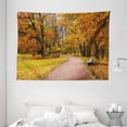 thumbnail image 1 of Fall Decor Tapestry, Idyllic Rural Landscape Tranquility Park Pathway Woodland Peaceful Environment, Wall Hanging for Bedroom Living Room Dorm Decor, 80W X 60L Inches, Multicolor, by Ambesonne, 1 of 2