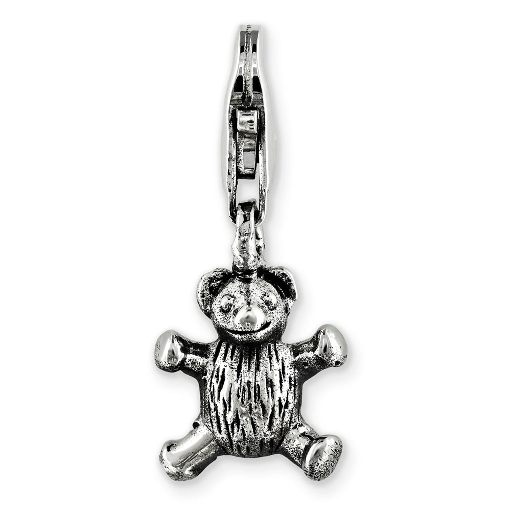 Sterling Silver Reflections Teddy Bear Click-on for Bead 