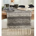 thumbnail image 2 of Fennco Styles Casual Striped Cotton Tassels Table Runner 16" W x 72" L - Black & White Woven Table Cover for Home Décor, Dining Table, Banquets, Family Gathering and Special Events, 2 of 3