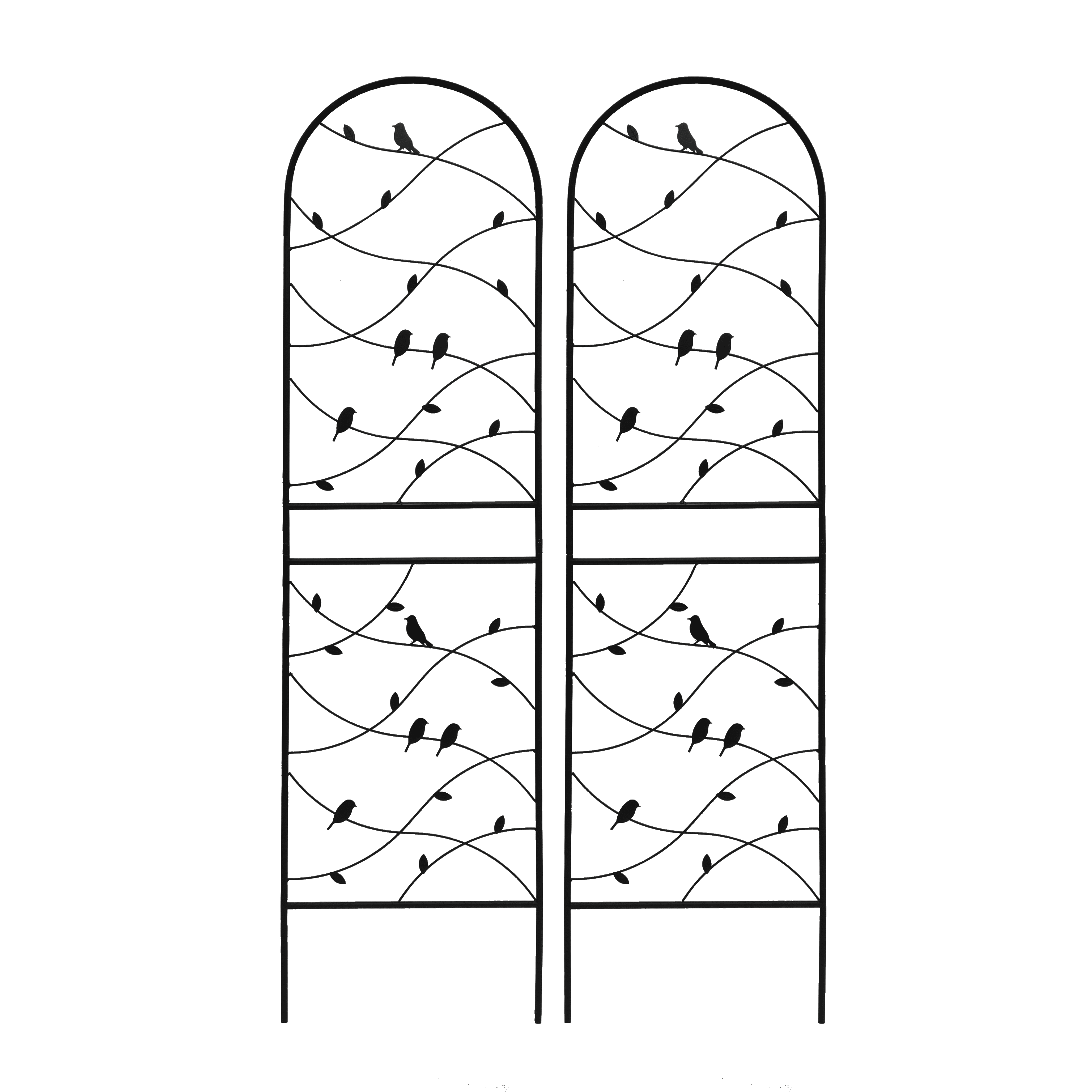 Yoneston 2 Pack Metal Garden Trellis, 71"x19.7" Bird Decorative Arched Trellis for Climbing Plants, Rustproof and Sturdy for Outdoor, Black