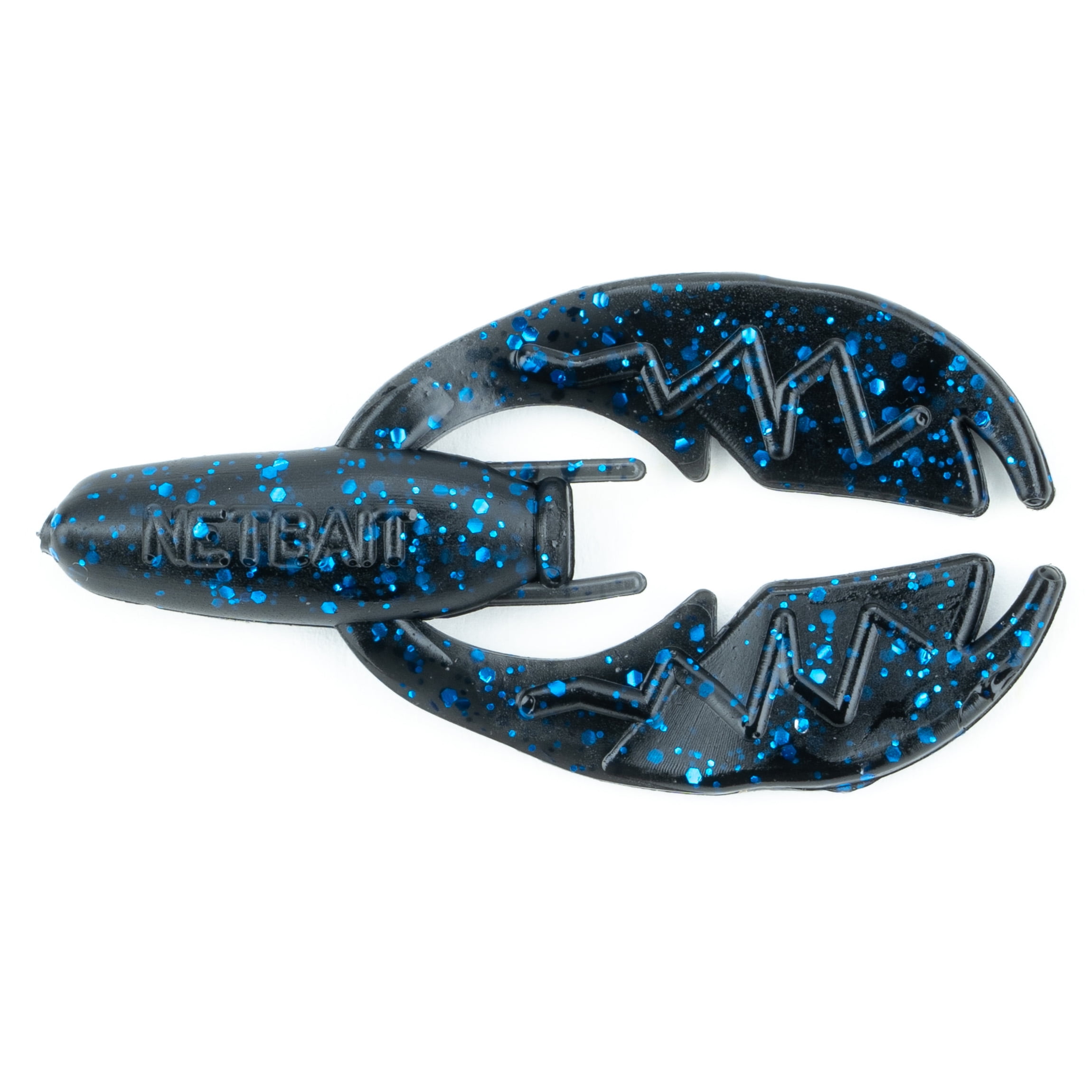 (2 pack) NetBait Paca Chunk Black Blue Flake, Crawfish Freshwater Fishing Soft Baits, 6 pieces