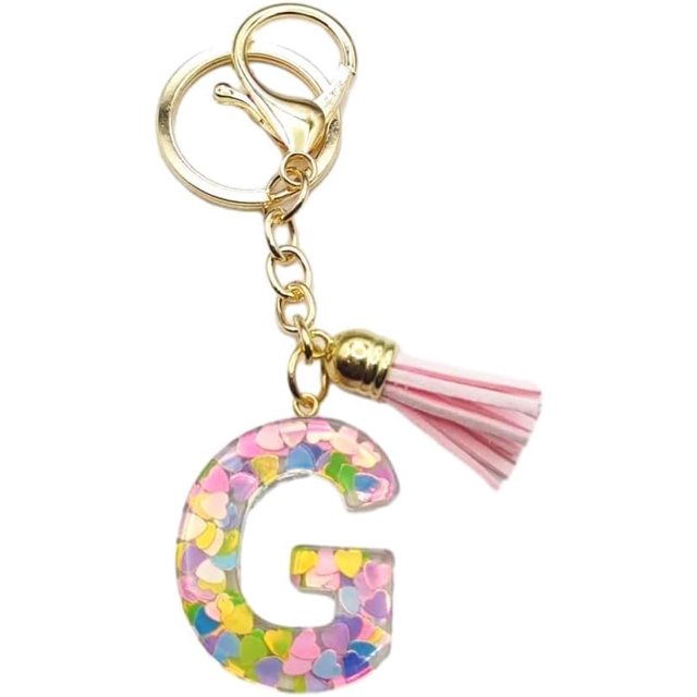 Letter Keychain,26 Letters A-Z Decorative Letter Keychain,Name Keychain for Women Girls Men Teenager Gift