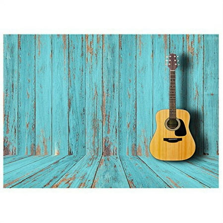 Image of ABPHOTO Polyester Guitar Background Guitar Photography Backdrop Photo Studio Background Wood Floor 7x5ft
