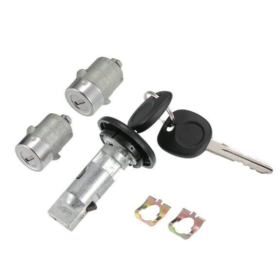 Unique Bargains Car Door Lock Cylinder with Keys for Chevy Silverado Suburban for GMC 2002-2006 Metal Black 1 Set