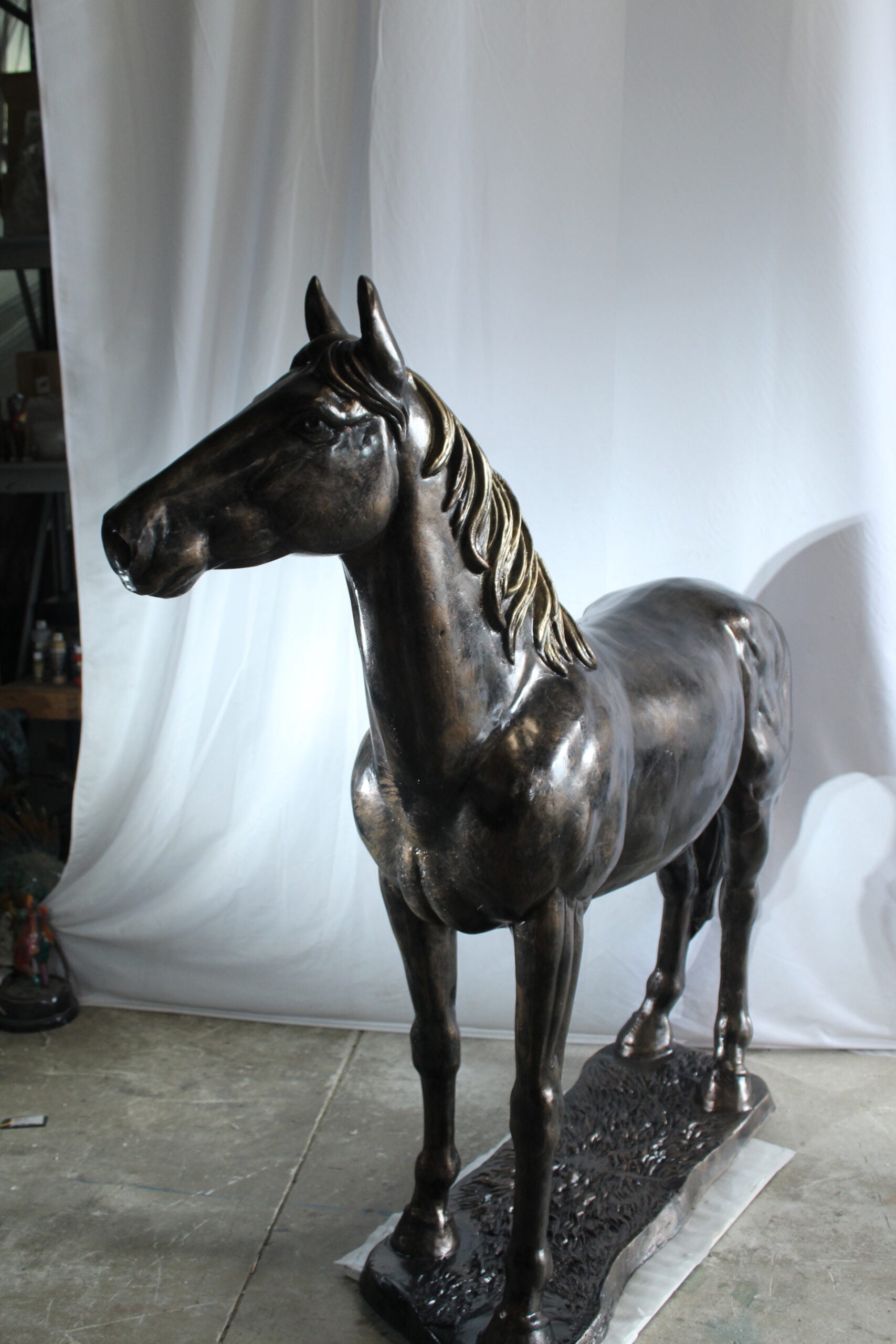 Nifao Majestic Aluminum Horse Statue Life Size Decorative Art – Garden Outdoor Decor Sculpture, 76"L x 19"W x 67"H