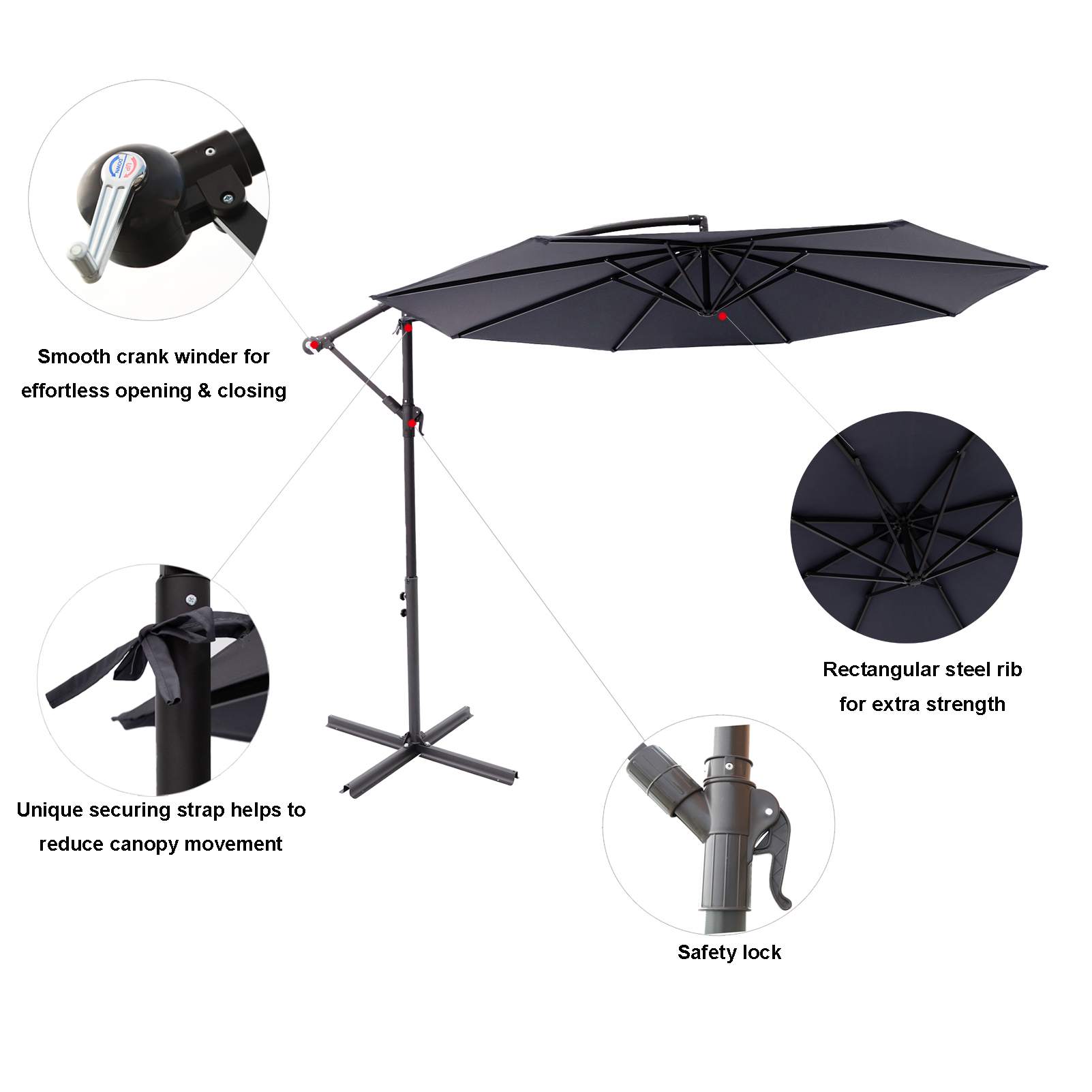 c-hopetree offset patio umbrella Amazon.com : 10 ft Cantilever Outdoor with Solar LED Lights and Cross Base Stand, Black : Patio, Lawn & Garden C Hopetree 10 ft Offset