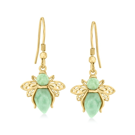 Ross-Simons Jade Bumblebee Drop Earrings in 18kt Gold Over Sterling, Women's, Adult