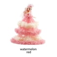 thumbnail image 3 of Injueey Vestido de muñeca para bebé, princesa, niñas pequeñas, hogar, guardería, dormitorio, habitación, juguete, regalos adorables para niños Decoración Melon rojo Injueey HA073524-03, 3 of 6