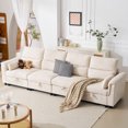 thumbnail image 2 of Oversized Modern Cloud Sectional Sofa, Modular with Storage and Extra Deep Seat, Chenille 4-Seater, Beige, 2 of 5