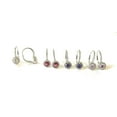thumbnail image 4 of ADIRFINE 925 Sterling Silver Birthstone Color Stone Lever Back Earrings, 4 of 6