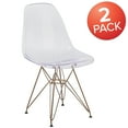 thumbnail image 3 of Flash Furniture 2 Pack Elon Series Ghost Chair with Gold Metal Base, 3 of 14