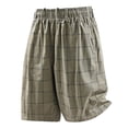 thumbnail image 4 of successthop Mens Cargo Shorts Big and Tall Knee Length Shorts Drawstring Elastic Bottoms Plaid Clothes with Pockets 2XL, 4 of 9
