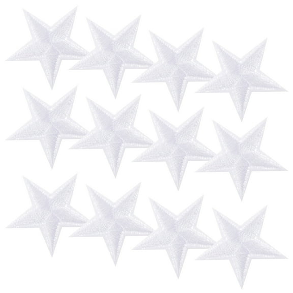 FRCOLOR 30Pcs Star Embroidered Iron on Patches with Glitter Rim for Clothes Bags and Backpacks
