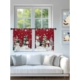 thumbnail image 5 of Semi Sheer Window Curtains 54 Inches Long, Red Christmas Rod Pocket Voile Silky Chiffon Curtain Treatment Drapes for Kitchen, Living Room, Snowman Xmas Tree Winter Snowflake 52"x54", 2 Panels, 5 of 9
