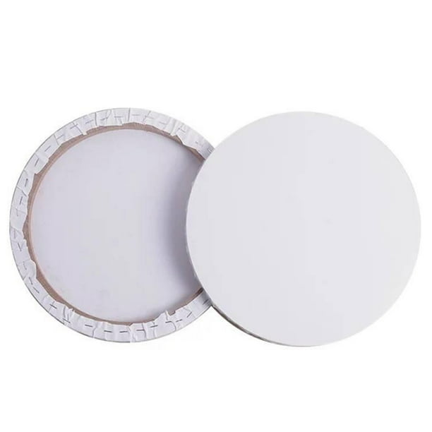 Marco de pintura de madera de 40 cm, marco de lona estirado grueso redondo de algodón para dibujar pintura DIY (blanco)