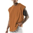 thumbnail image 2 of Blczomt Mens Tank Top Workout Sleeveless Hoodie Solid Orange Gym Running Casual Shirt, 2 of 3