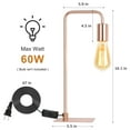 thumbnail image 2 of Modern Bedroom Table Lamp, Lovely Table Lamp for Girl's Room, Office, Dormitory, Rose Gold, 2 of 5