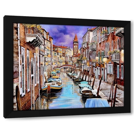 Guido Borelli 14x12 Black Modern Wood Framed Wall Art Titled - Quasi l alba