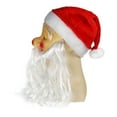 thumbnail image 4 of Inteprter Máscara roja de Papá Noel, gorro navideño, barba, divertida y realista, máscara de Papá Noel, máscaras extravagantes de cabeza Kits de decoración para fiestas Estilo 1, 4 of 6