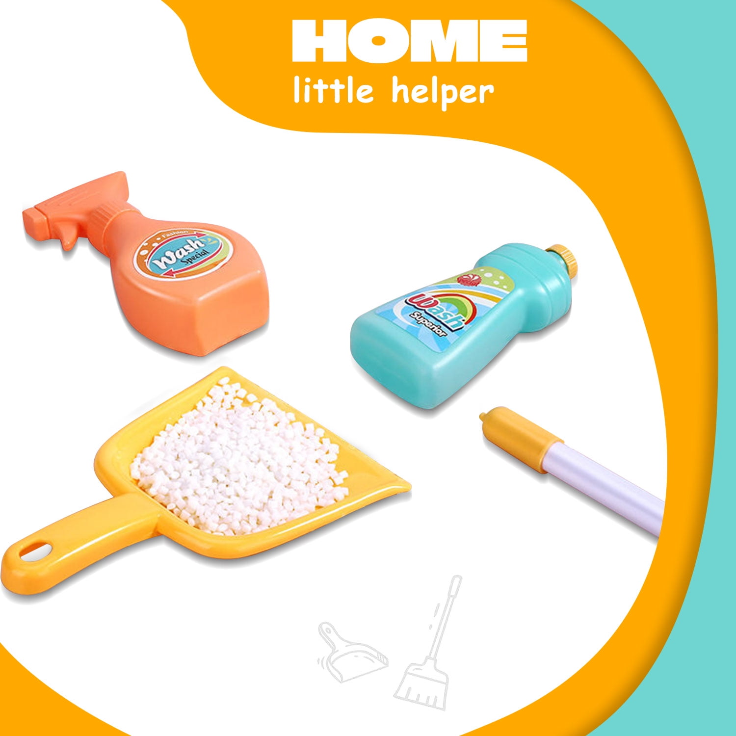 Playkidiz Kids Cleaning Set For Toddlers, Toy Broom & Mop Cleaning  Accessory Set, Pretend Play Toys For Boys & Girls Ages 3+ : Target