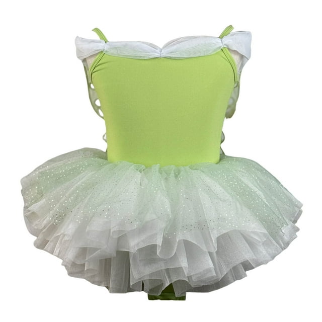 YOUSNH Kids Girls Summer Butterfly Solid Color Suspender Jumpsuit Dance Training Dress Children's Performance Puffy Dress Toddler Girls Jumpsuits & Rompers Green 3-4 Years
